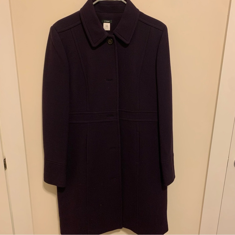 J. Crew Deep Purple Wool Coat size 16–EXCELLENT condition!